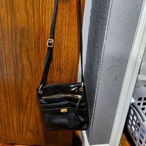 Black & gold leather purse